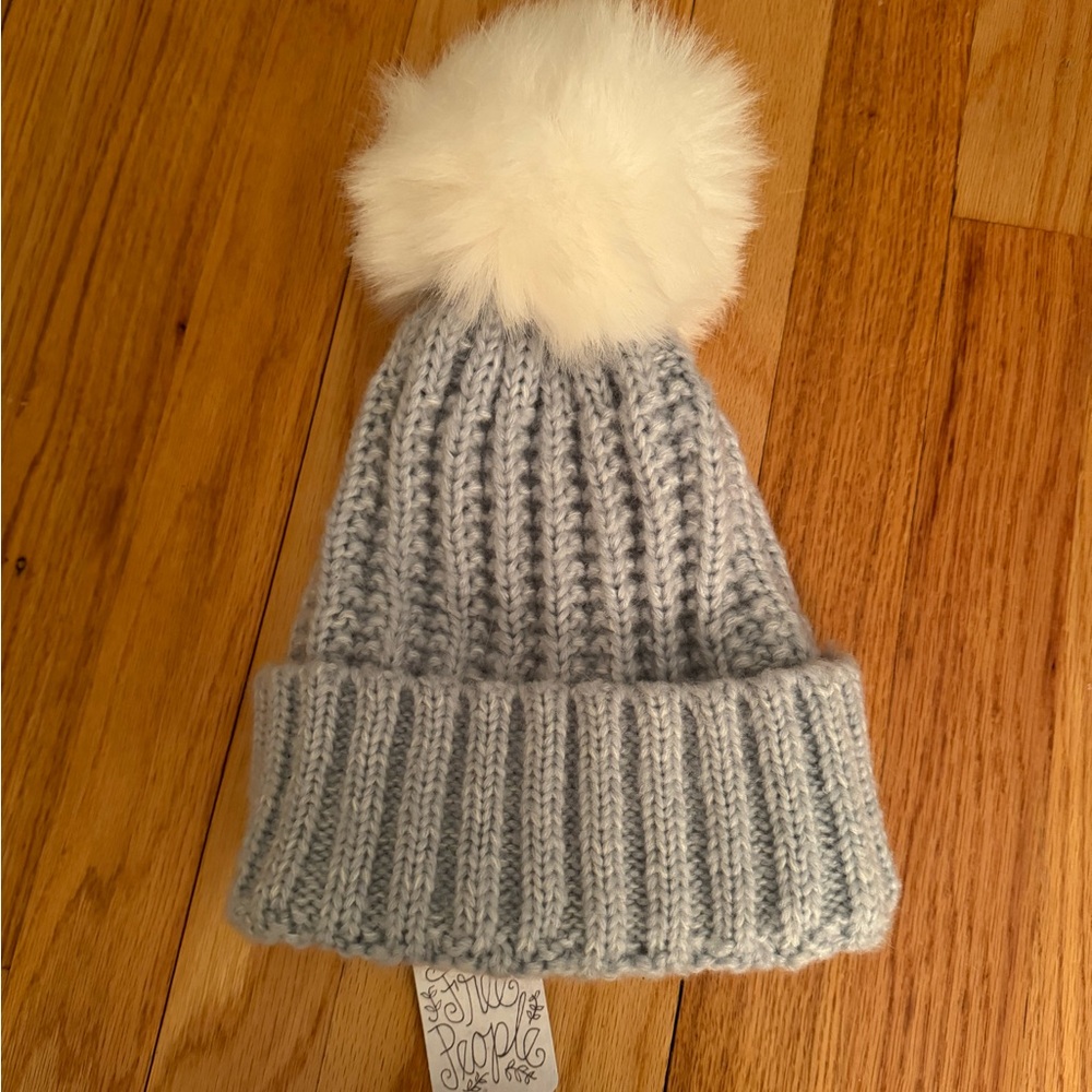 Free People knitted pom pom beanie